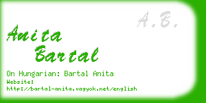 anita bartal business card